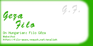 geza filo business card